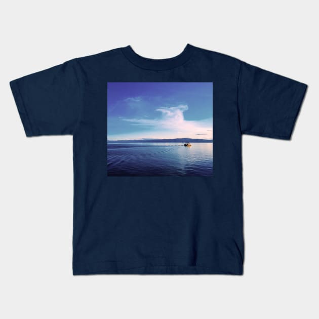 Boat in the Distance Kids T-Shirt by Kate-P-